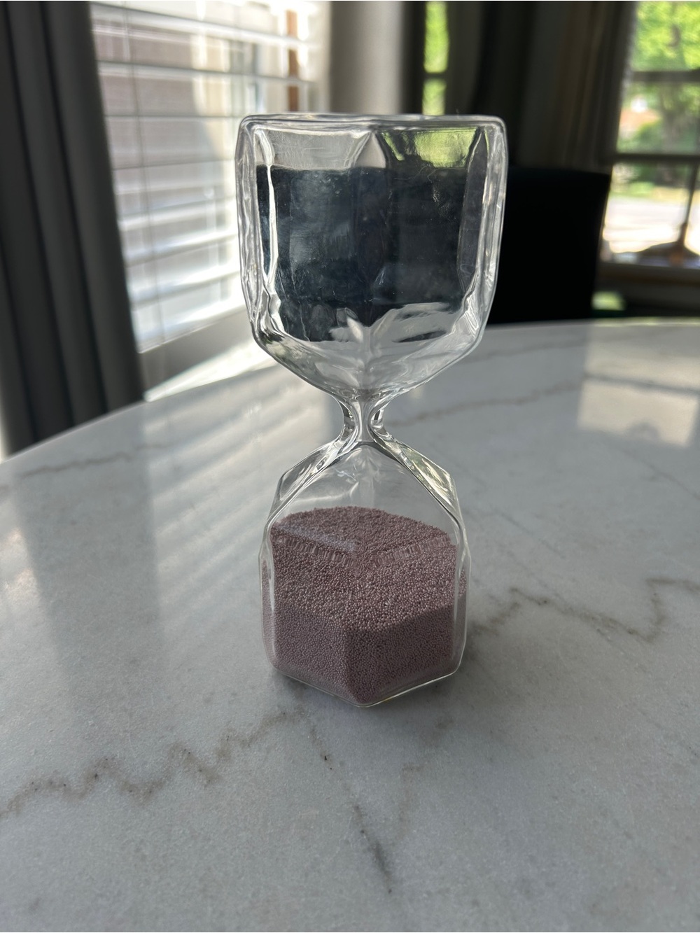IKEA Clear Glass Hourglass with Blush Pink Sand